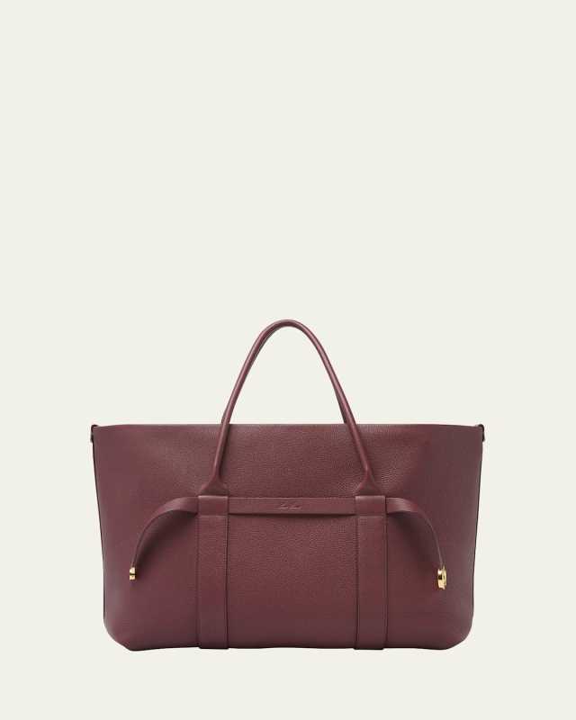 Ghiera Grained Leather & Cashmere Tote Back